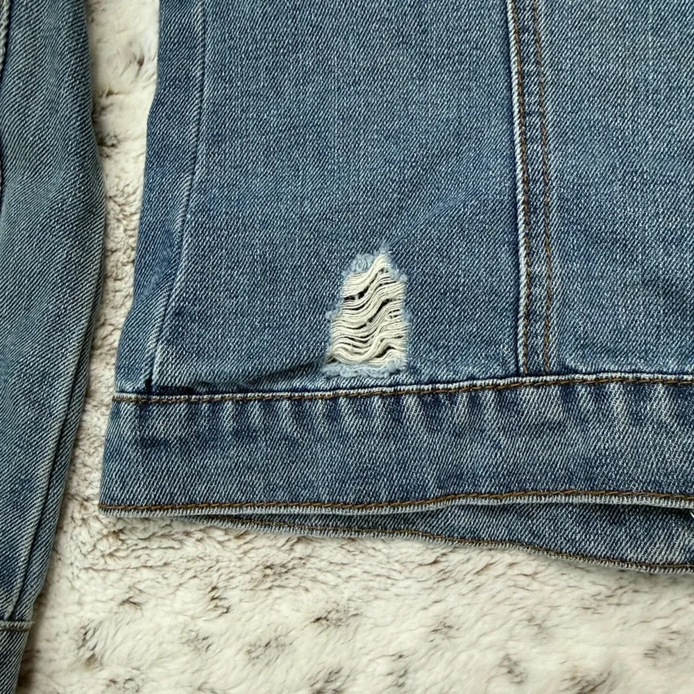 Ci Sono cropped jean jacket girls size 10 distressed denim girlhoodcore school